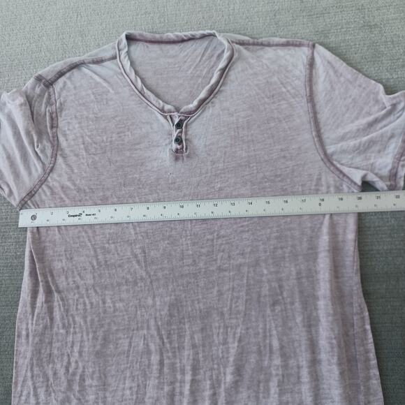 Lucky Brand Burnout Henley T Shirt Mens M Short Sleeve Lightweight Stretch Rock - Picture 4 of 8
